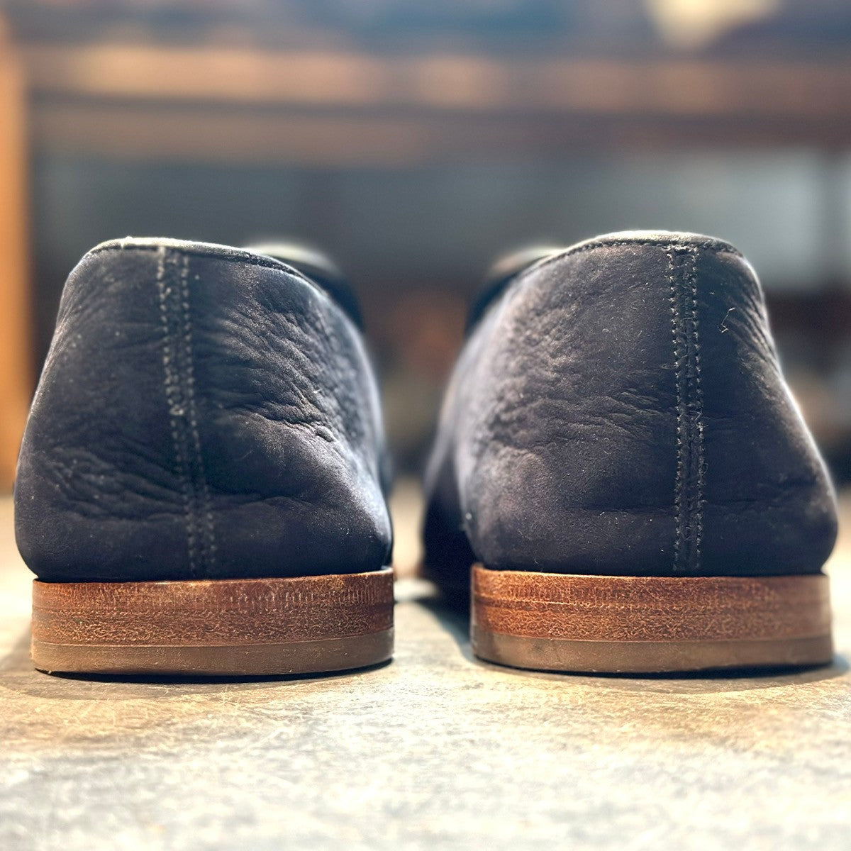 美品 【J.M.WESTON】ジェイエムウエストン タッセルローファー 286 ル・モック パンピーユ  ネイビー スエード サイズUK5.5D