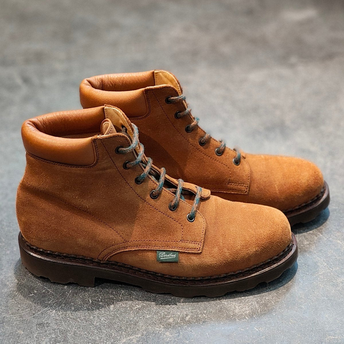美品【Paraboot】パラブーツ アーペントル別注 ベルジュラック ワークブーツ スエード ベージュ サイズ UK7