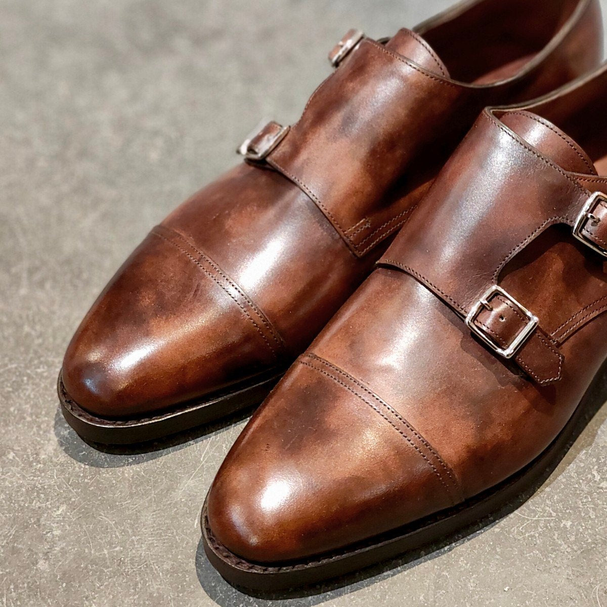 新品未使用【JOHN LOBB】ジョンロブ ウィリアム ダブルモンク ミュージアムカーフ ブラウン サイズUK9.5E 9795ラスト 参考定価￥251,900-