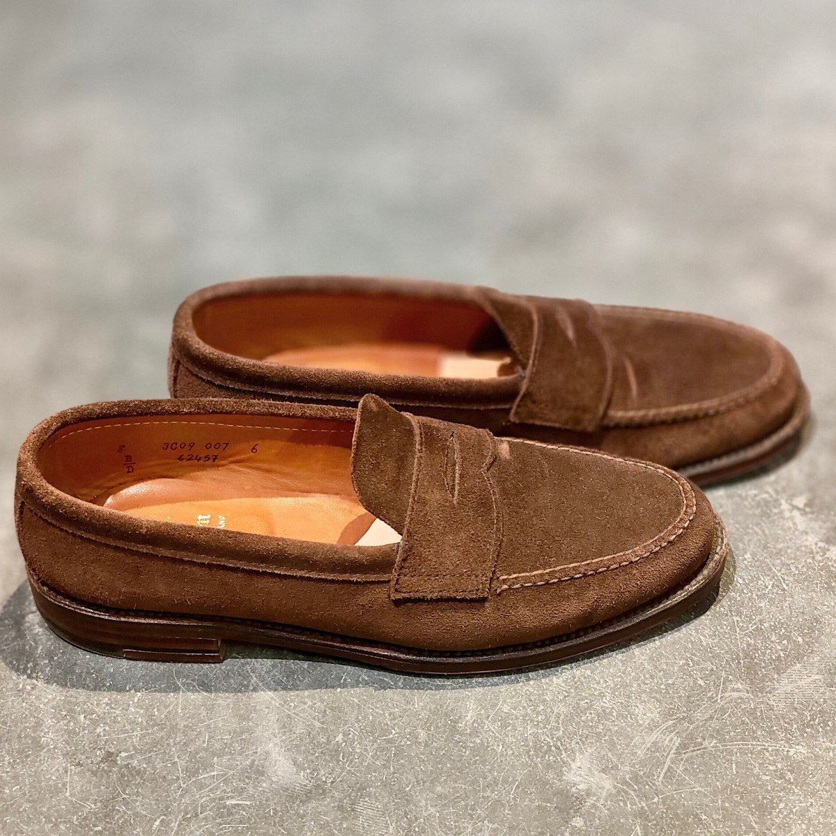 極美品 【ALDEN】オールデン 62457 ペニーローファー スエード アンラインド ブラウン サイズ US8D バンラスト