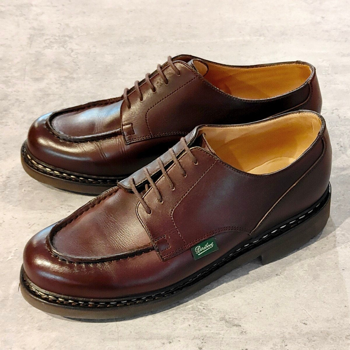 使用数回【Paraboot】パラブーツ シャンボード Uチップ リスレザー ブラウン サイズ UK7 参考定価￥110,000-