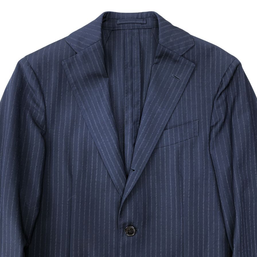 【LARDINI】ラルディーニ スーツ ストライプ柄 ウール グレー系 メンズ ネイビー系 サイズ42REG