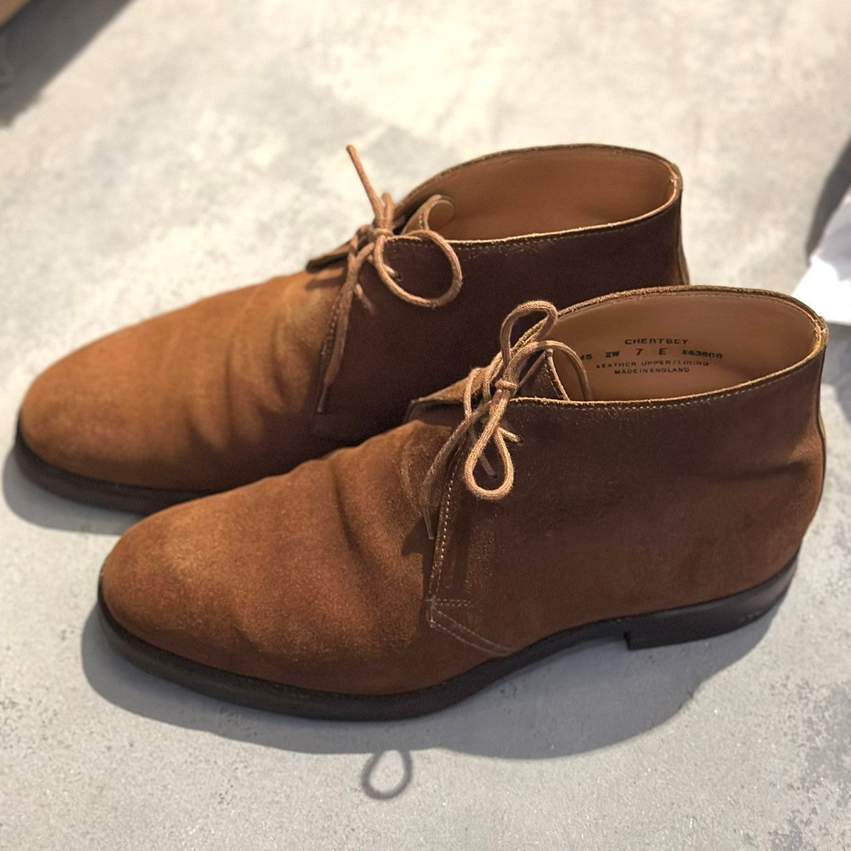 【CROCKETT&JONES】クロケット&ジョーンズ チャートシー チャッカブーツ スエード ライトブラウン サイズ7E 224ラスト