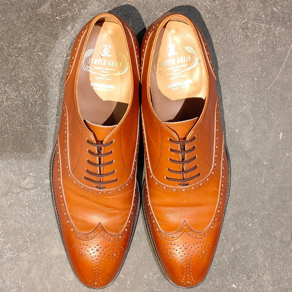 美品【SCOTCH GRAIN】スコッチグレイン 大印 HA745 フルブローグ ブラウン サイズ25cm