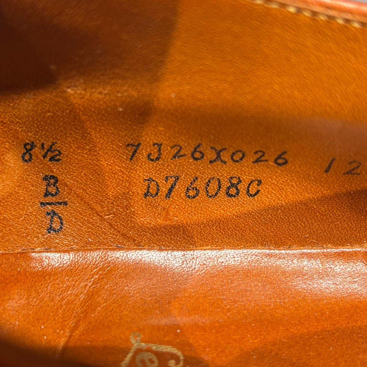 【ALDEN】オールデン レザーシューズ D7608C レザーソウル別注 Vチップ カーフ ブラウン サイズUS8.5D トゥルーバランスラスト