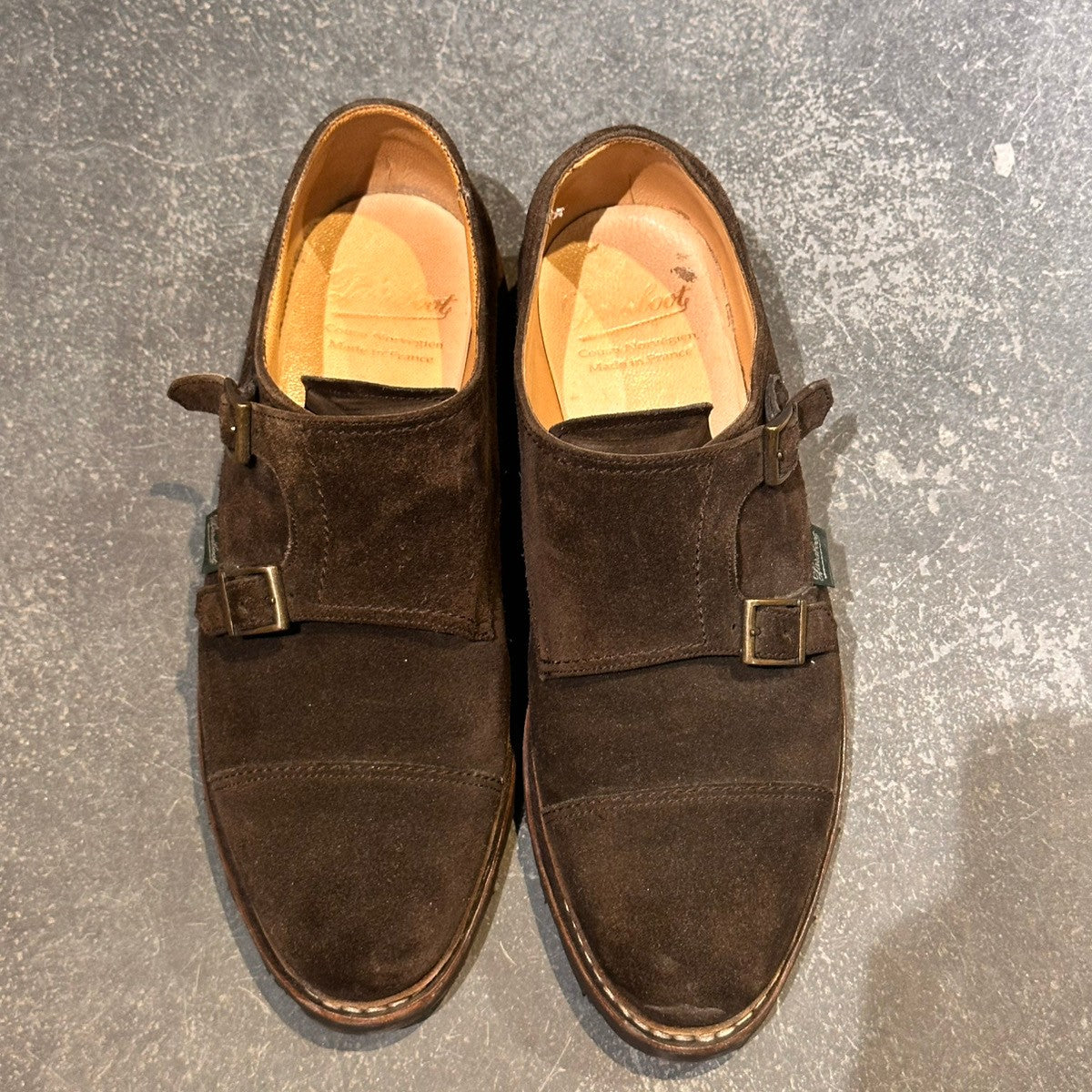 【Paraboot】パラブーツ ウィリアム ダブルモンクストラップ スエード ブラウン サイズUK7
