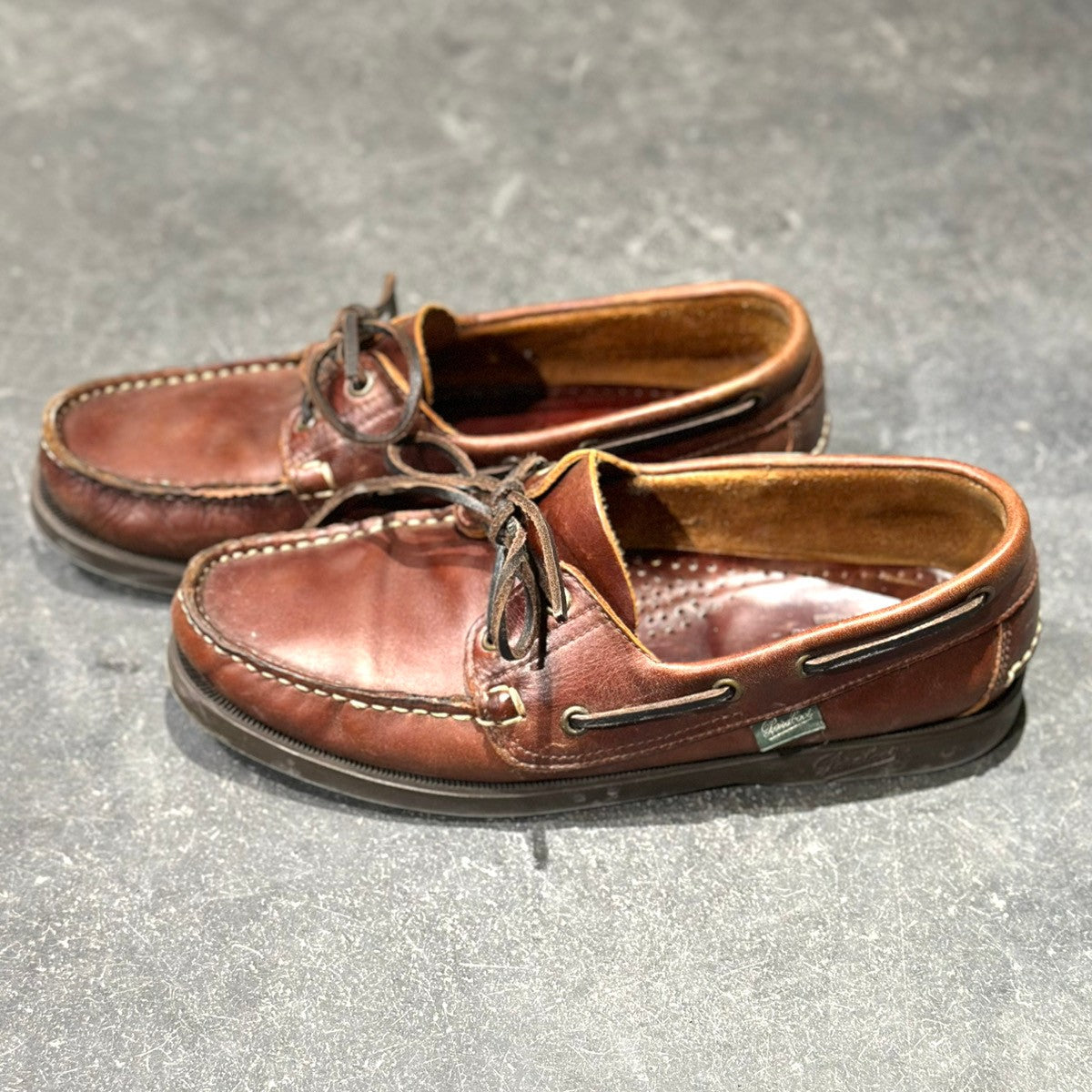 美品【PARABOOT】パラブーツ バース デッキシューズ カーフ ブラウン サイズ5.5