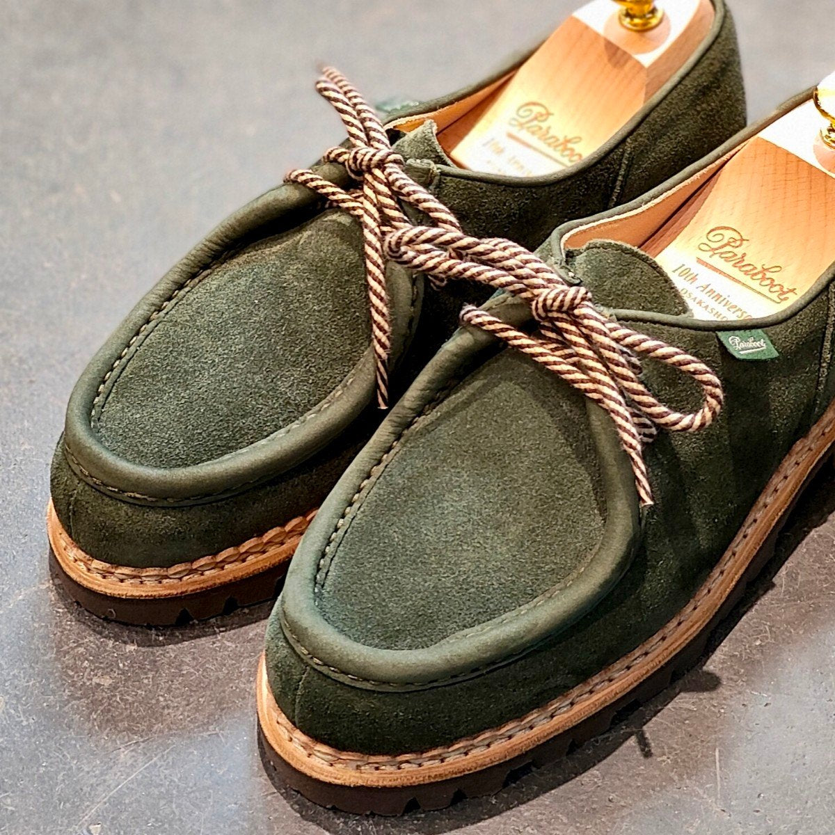 希少 新品未使用【Paraboot】パラブーツ Paraboot OSAKASHOP 10th Anniversary Model ミカエル チロリアン スエード グリーン サイズ EU41.5