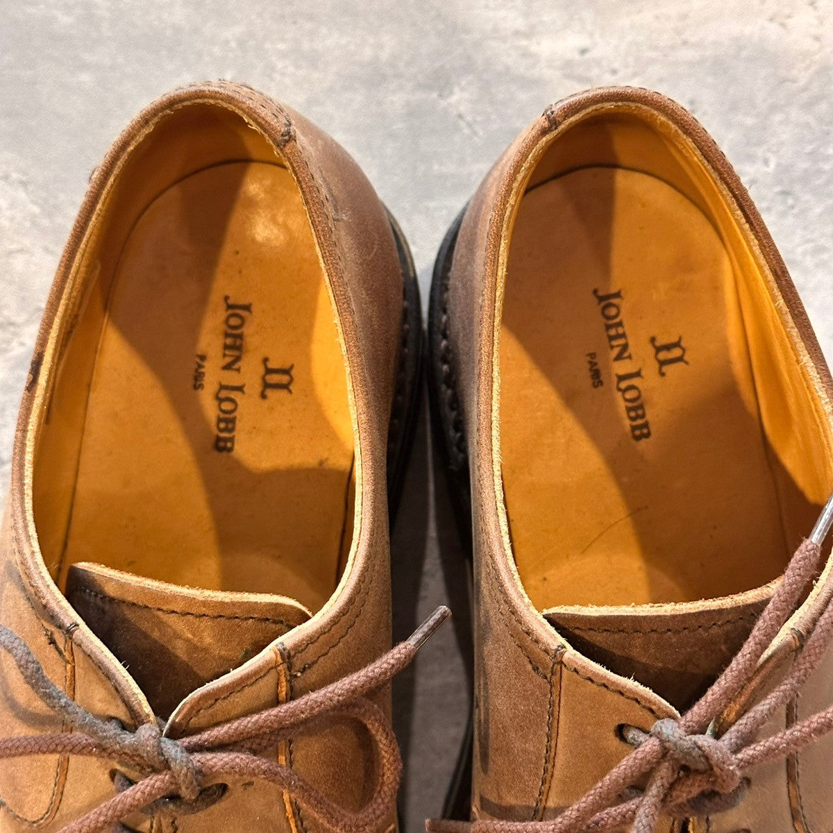 【JOHNLOBB】ジョンロブ ユタ コテージライン ユタ プレーントゥ ヌバックレザー ブラウン サイズUK5.5相当 8695ラスト