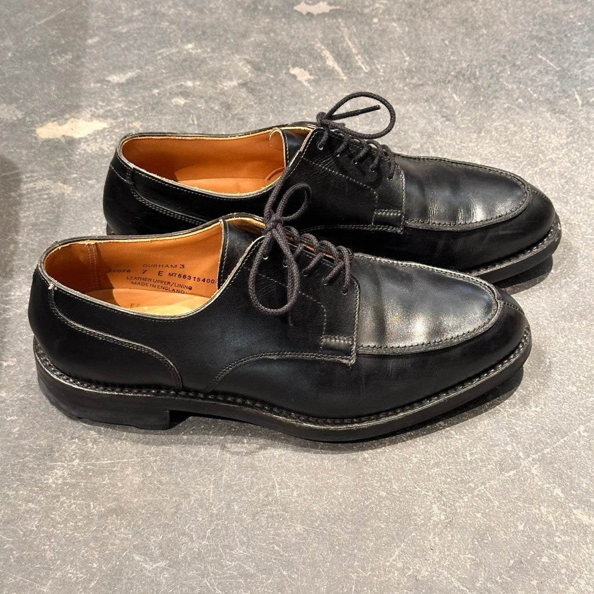 【CROCKETT&JONES】クロケット&ジョーンズ ダラム3 Uチップ カーフ ブラック サイズUK7 375ラスト