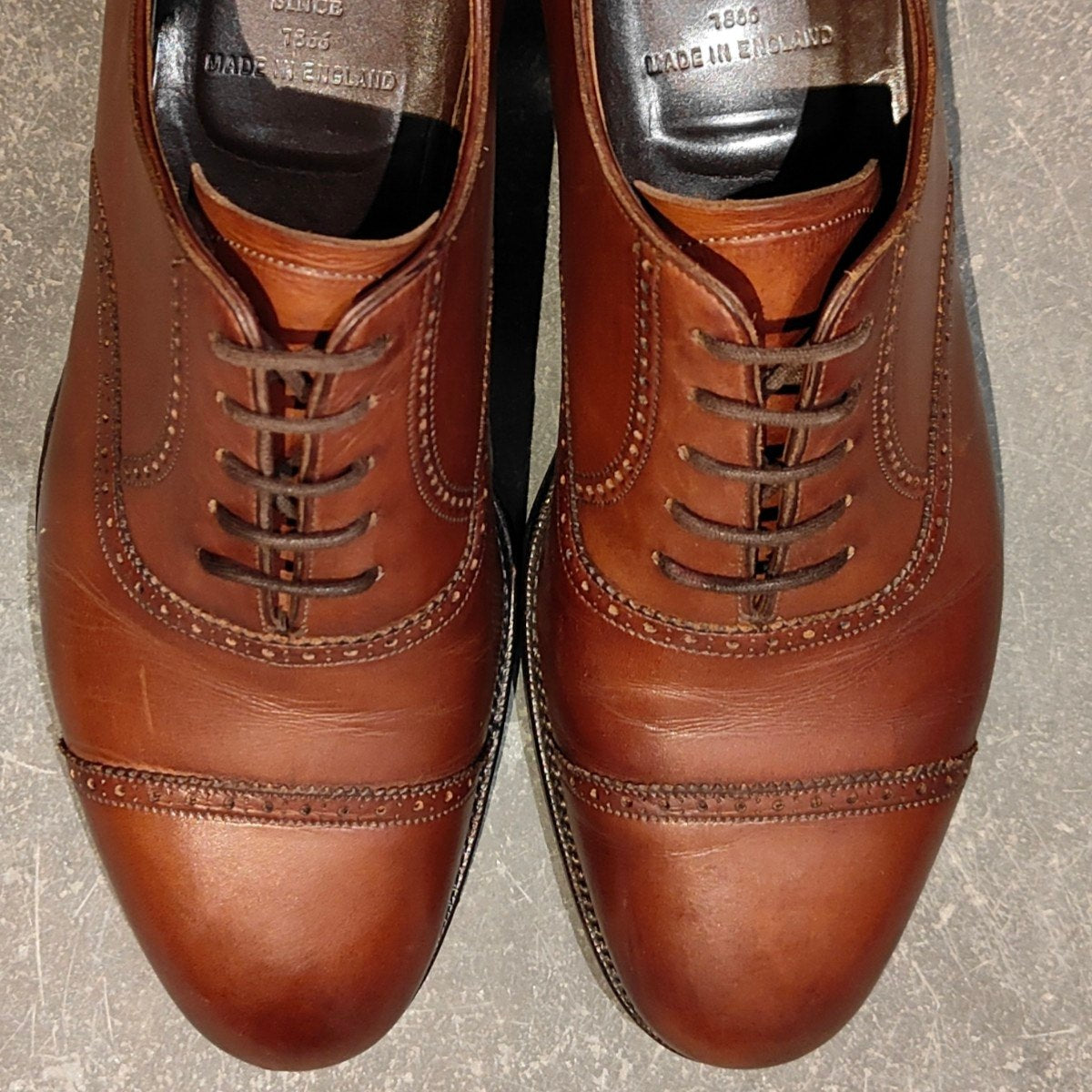 【GRENSON】グレンソン 33108 マスターピース パンチドキャップトゥ カーフ ブラウン サイズUK6.5D 91ラスト