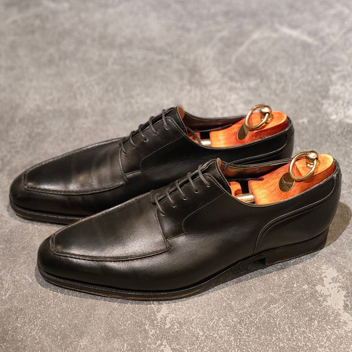 希少 極美品【CROCKETT&JONES】クロケット&ジョーンズ クラレンドン Uチップ カーフ ブラック サイズUK7E