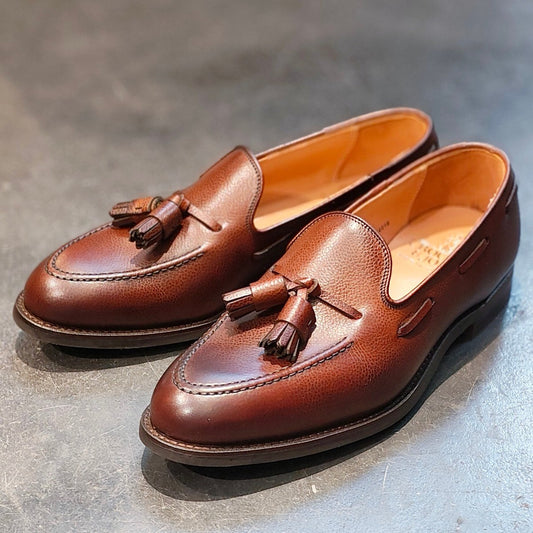 新品未使用 【CROCKETT&JONES】クロケット&ジョーンズ キャベンディッシュ3 タッセルローファー グレインレザー ブラウン サイズ UK6.5E 375ラスト 定価￥126,500-