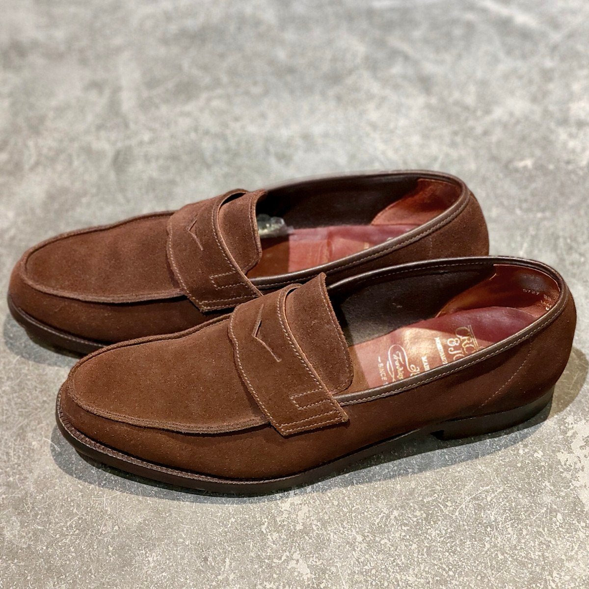 美品【CROCKETT&JONES】クロケット&ジョーンズ トレーディングポスト別注 SELSEY アンラインドローファー ダークブラウン サイズUK7E