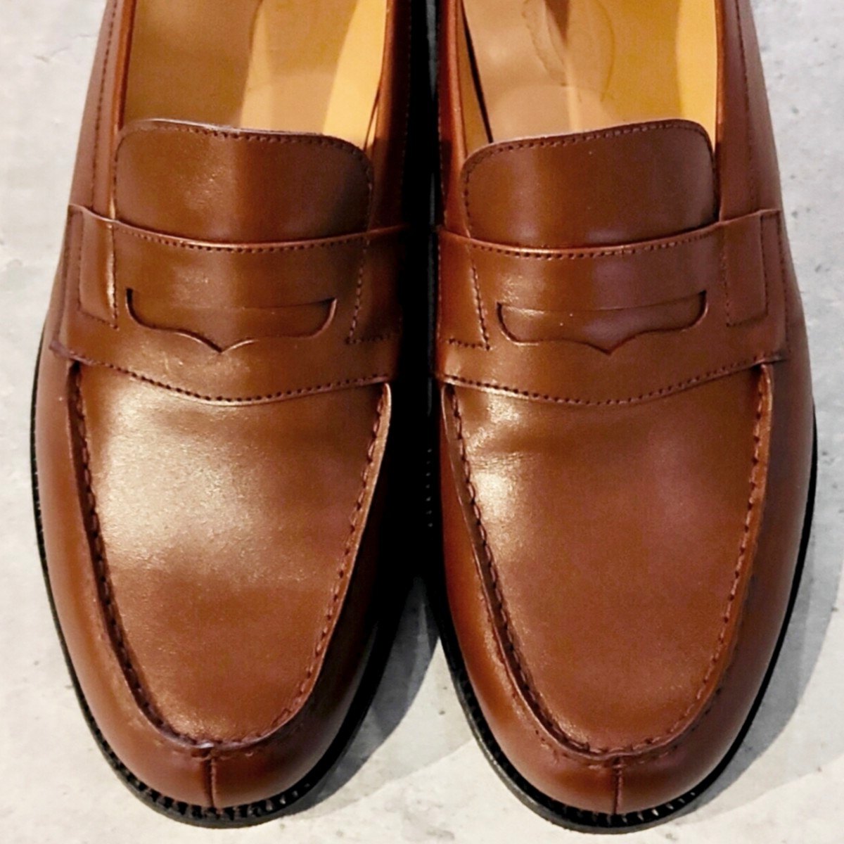 使用数回【J.M.WESTON】ジェイエムウエストン 180 シグニチャーローファー ボックスカーフ タンブラウン サイズ UK5.5C 41ラスト 参考定価￥165,000-