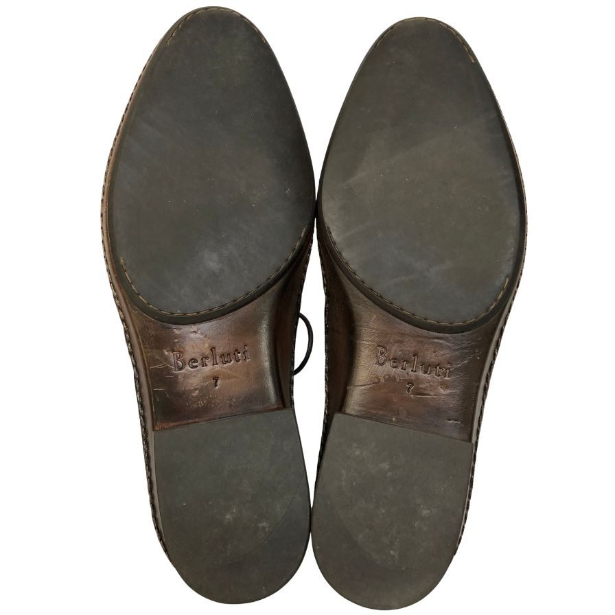 【Berluti】ベルルッティ レザーシューズ フルオパンケ製法 パティーヌ オルガ期 カーフ ブラウン サイズUK7 Berluti