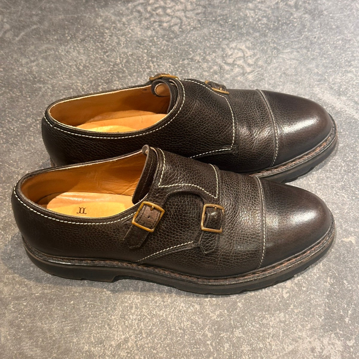 希少【JOHN LOBB】ジョンロブ ウィリアム コテージライン ダブルモンク グレインレザー ブラック サイズ不明(UK7.5相当)