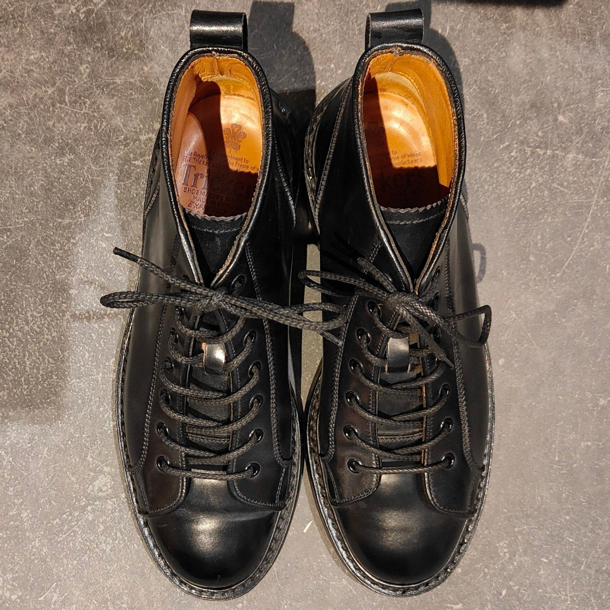 希少 使用数回【Tricker's】トリッカーズ M7648 モンキーブーツ コードバン ダークネイビー サイズUK7.5
