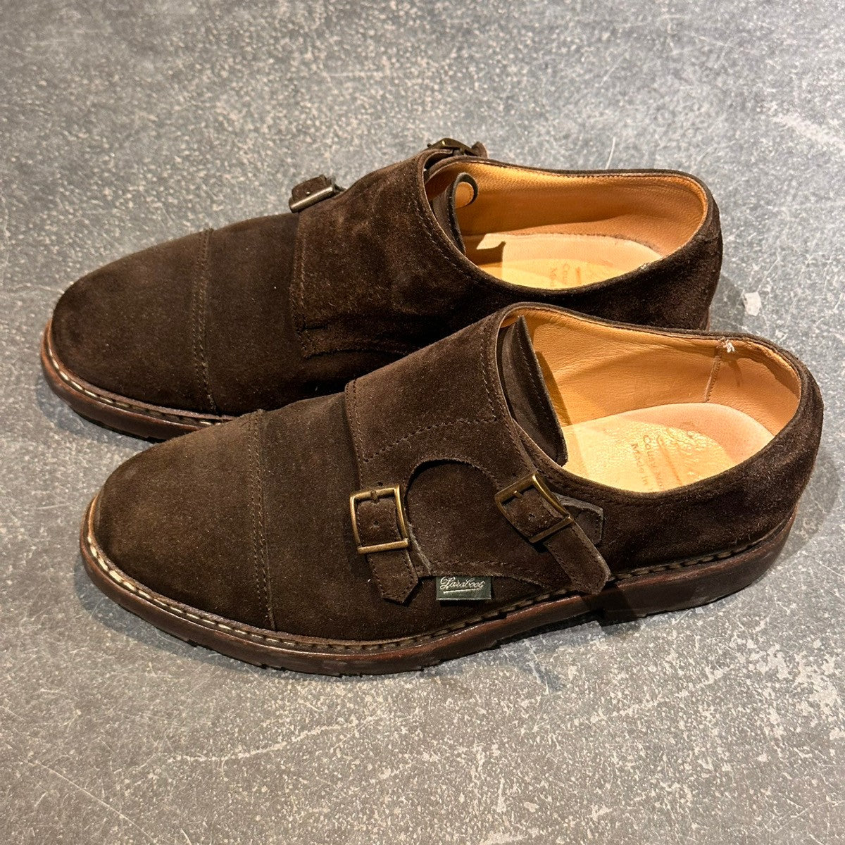 【Paraboot】パラブーツ ウィリアム ダブルモンクストラップ スエード ブラウン サイズUK7