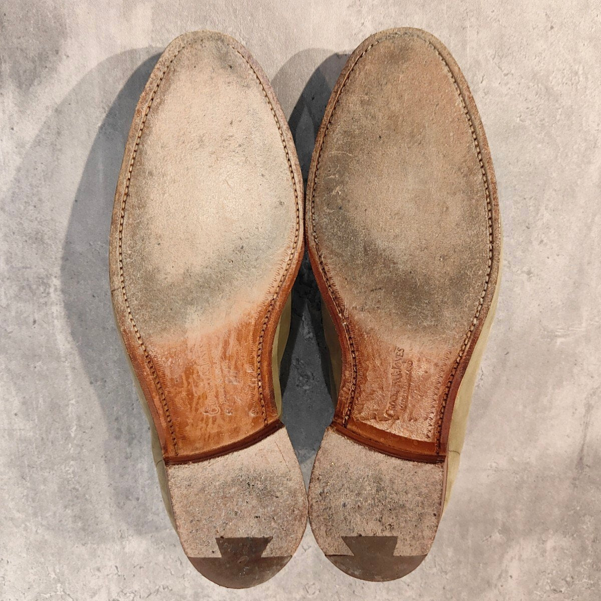 極美品【CROCKETT&JONES】クロケット＆ジョーンズ バーニーズニューヨーク別注 SELHURST アンラインド ローファー ヌバック グレー  サイズUK7E 366ラスト