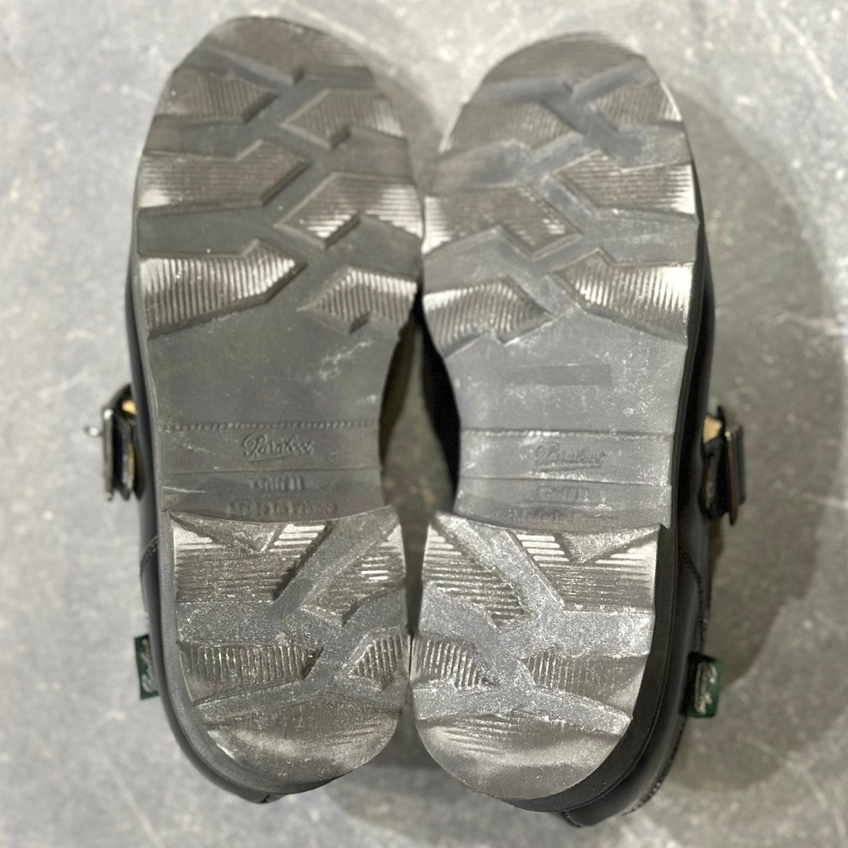 【Paraboot】パラブーツ ミカエルブリッド チロリアン シングルモンク ラビットファー ガラスレザー ブラック レディース サイズUK3.5