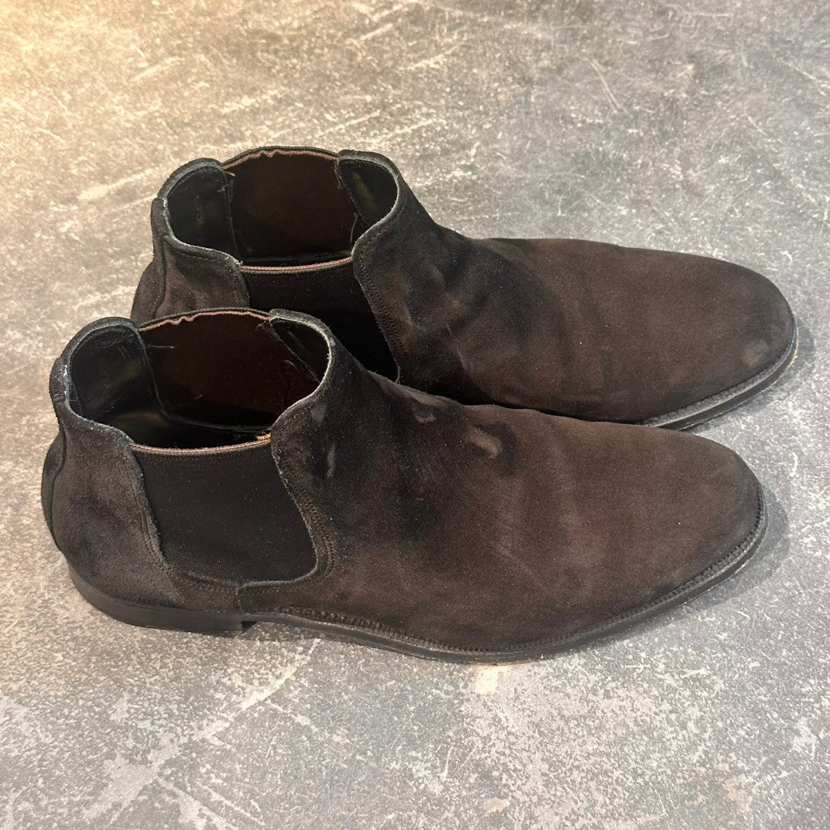 【JOSEPH CHEANEY】ジョセフチーニー FAWKES サイドゴアブーツ スエード ブラック サイズUK6.5