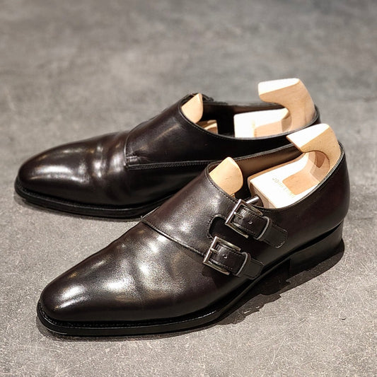 極美品 【JOHN LOBB】ジョンロブ チャペル ダブルモンクミュージアムカーフ ブラック サイズ UK6D 8000ラスト 参考定価￥344,300-