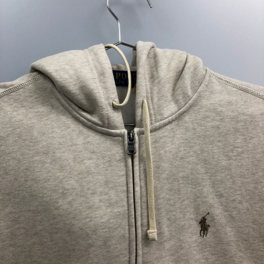 【Polo Ralph Lauren】ポロラルフローレン ジップパーカー ベージュ コットン ポリエステル メンズ サイズM