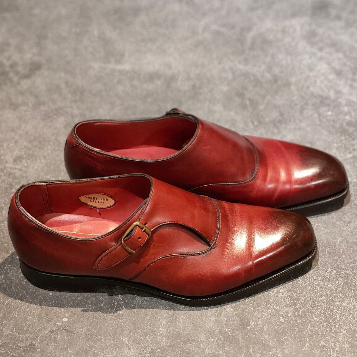 【EDWARD GREEN】エドワードグリーン OUNDLE オウンドル バーニーズニューヨーク別注 シングルモンク カーフ バーガンディ サイズUK7.5E 888ラスト