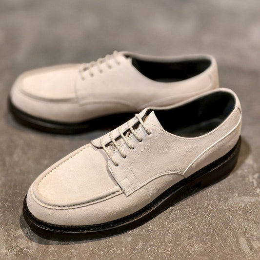 使用数回 【J.M.WESTON】ジェイエムウエストン ユージーンゴルフ Uチップ スエード アイボリー サイズ UK8.5 1Gラスト