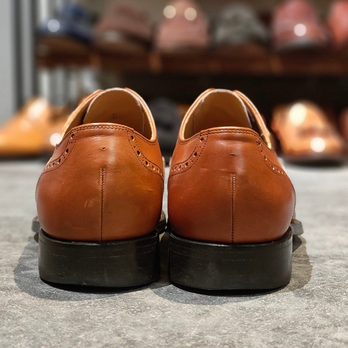 美品【SCOTCH GRAIN】スコッチグレイン 大印 HA745 フルブローグ ブラウン サイズ25cm