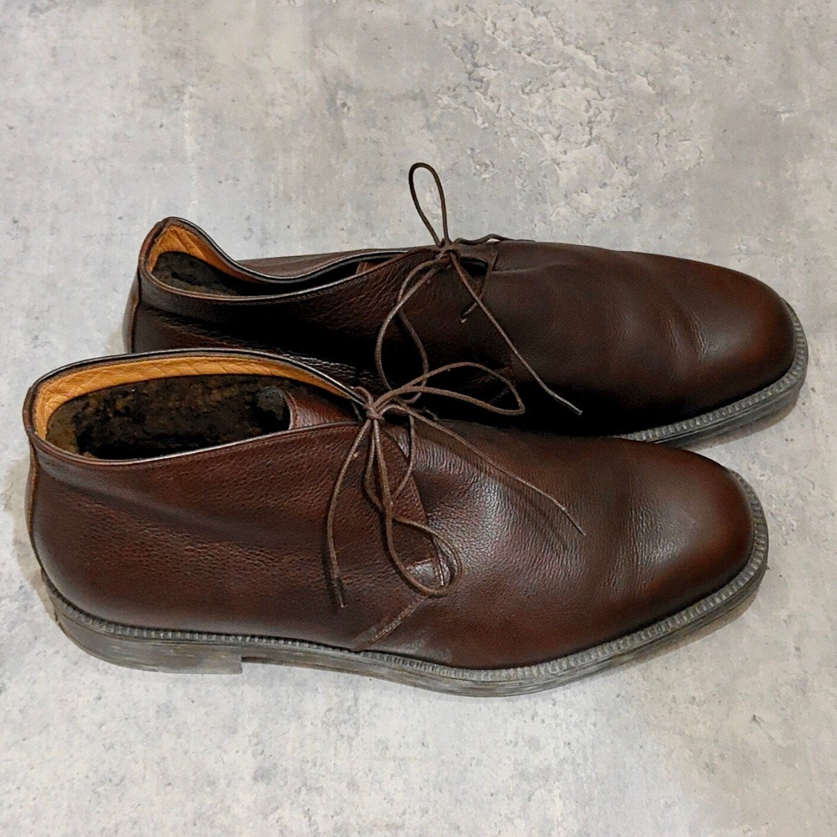 【Salvatore Ferragamo】サルヴァトーレフェラガモ  チャッカブーツ グレインレザー ブラウン サイズUK8.5EE