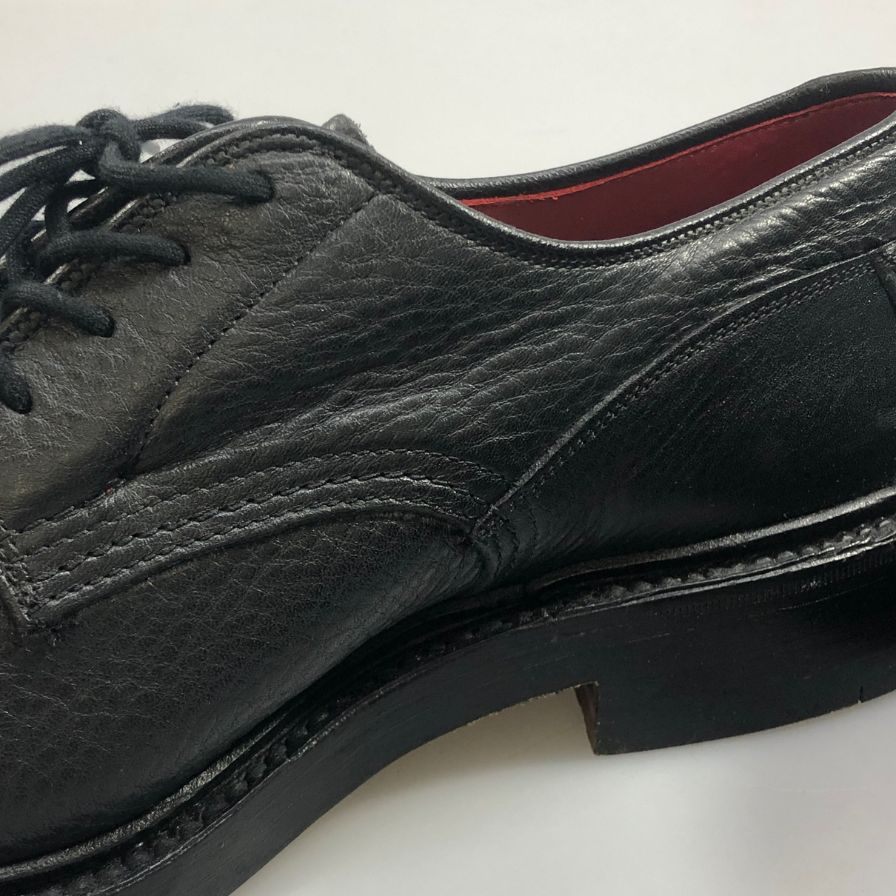 【Tricker's】トリッカーズ トレーディングポスト別注 ウッドストック プレーントゥダービー グレインレザー ブラック メンズ サイズUK7.5E