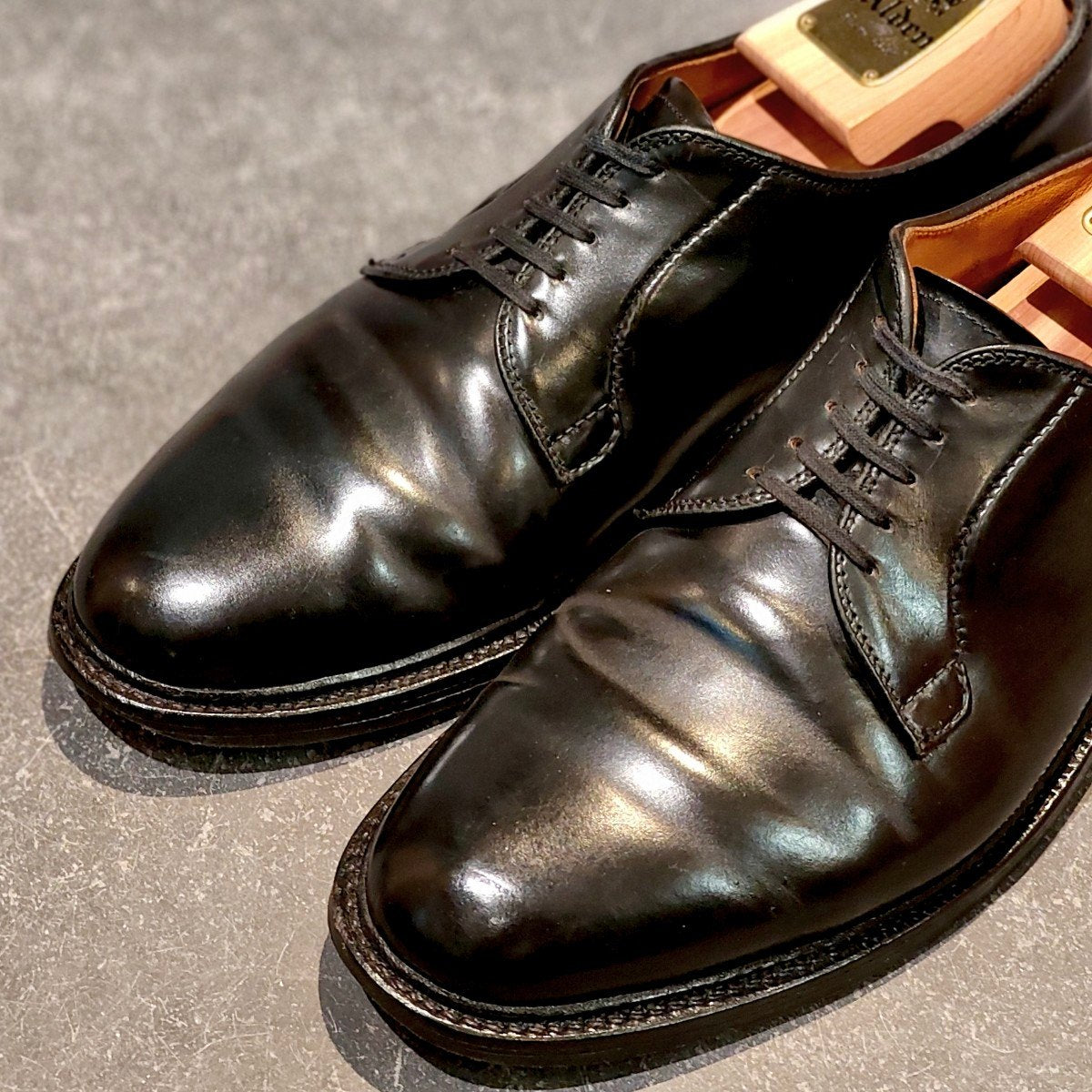 美品【ALDEN】オールデン 9901 プレーントゥ コードバン ブラック サイズ US8.5D バリーラスト 参考定価￥220,000-