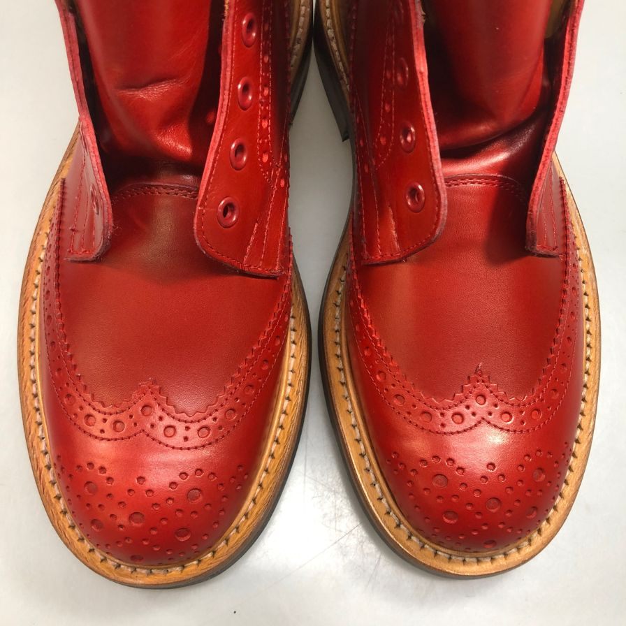 【オンライン限定】【Tricker's】トリッカーズ カントリーブーツ ウイングチップ ストウ WS634 メンズ サイズ 7ハーフ レッド