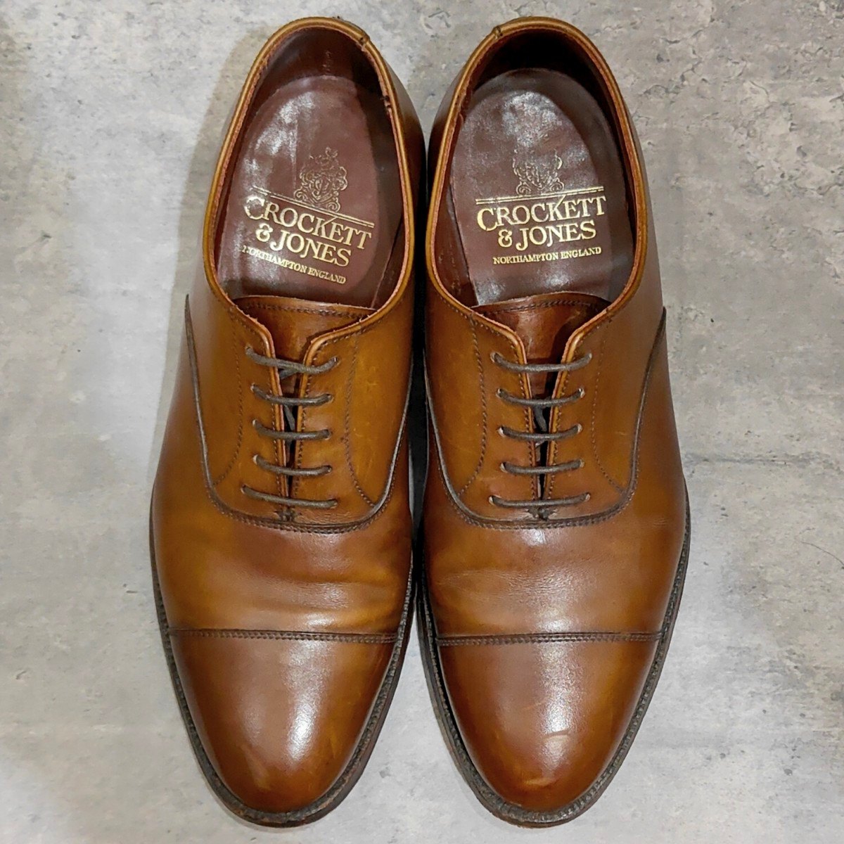 【CROCKETT&JONES】クロケット＆ジョーンズ ケント ストレートチップ カーフ ブラウン サイズUK5E 341ラスト