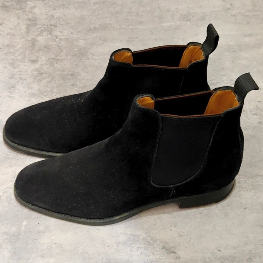 【Lloyd Footwear】ロイドフットウェア M7242BS サイドゴアブーツ スエード ブラック サイズUK7