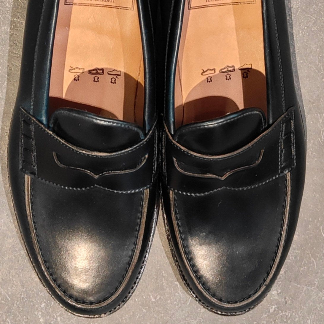 希少 新品未使用【HEINRICH DINKELACKER】ハインリッヒディンケラッカー ウィーン ローファー コードバン ネイビー サイズ UK6.5