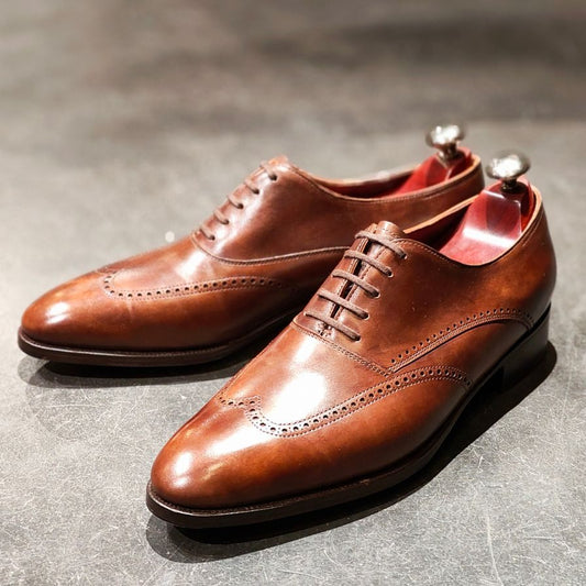 極美品 【JOHN LOBB】ジョンロブ ハットン ウイングチップ ミスティカーフ ブラウン サイズUK8.5E  7000ラスト