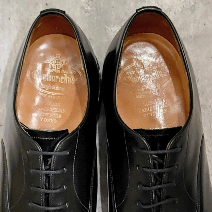 【Church's】チャーチ バークロフト パンチドキャップトゥ ポリッシュバインダーカーフ ブラック サイズUK65F 84ラスト