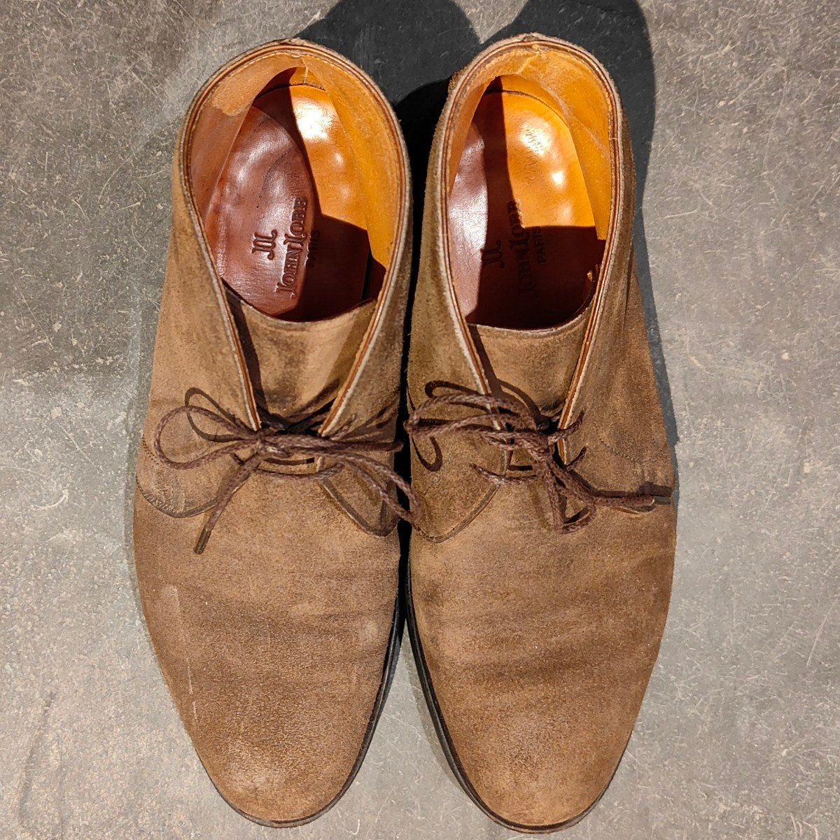 希少【JOHN LOBB】ジョンロブ クラスナ PARISロゴ チャッカブーツ スエード ブラウン サイズUK5E