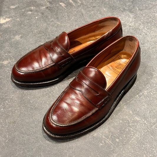 希少【HEINRICH DINKELACKER】ハインリッヒディンケラッカー ウィーン ローファー カーフ バーガンディ サイズ UK6.5