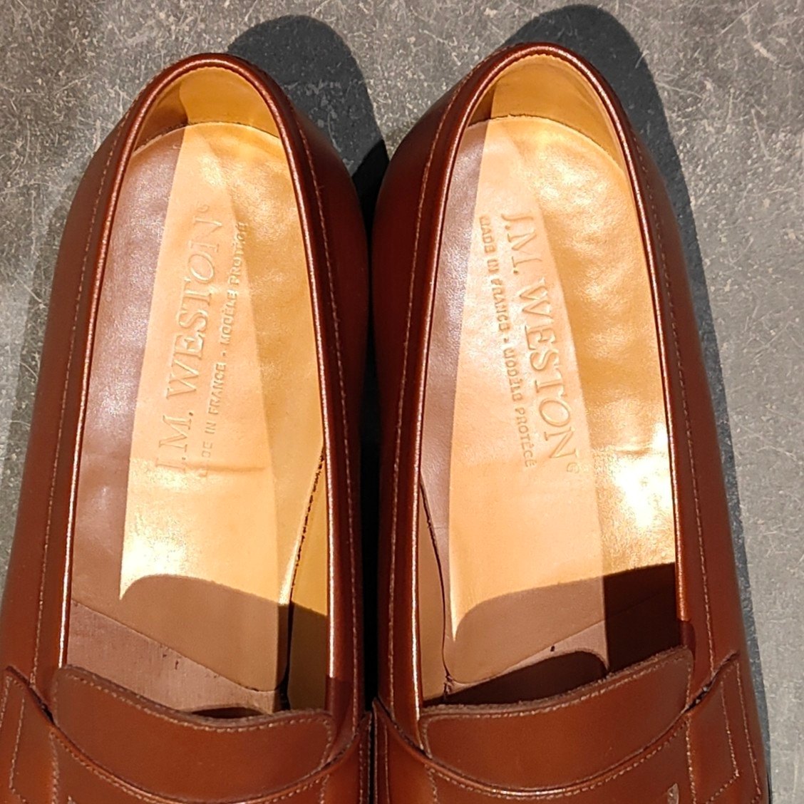 極美品 【J.M.WESTON】ジェイエムウエストン 180 シグニチャーローファー ボックスカーフ タンブラウン サイズUK6.5D 41ラスト 参考定価￥165,000-