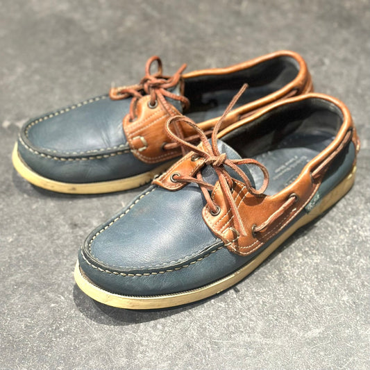 【PARABOOT】パラブーツ 1211 レザーデッキシューズ バース カーフ ブルーブラウンコンビ  メンズ UK8