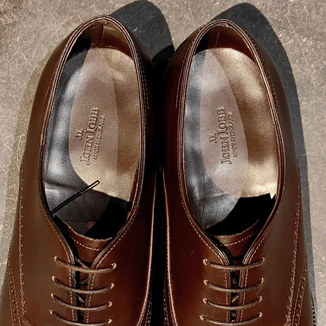 希少 使用数回【JOHN LOBB】ジョンロブ プレステージライン ハットン ウイングチップ カーフ ダークブラウン サイズUK6.5E 7000ラスト