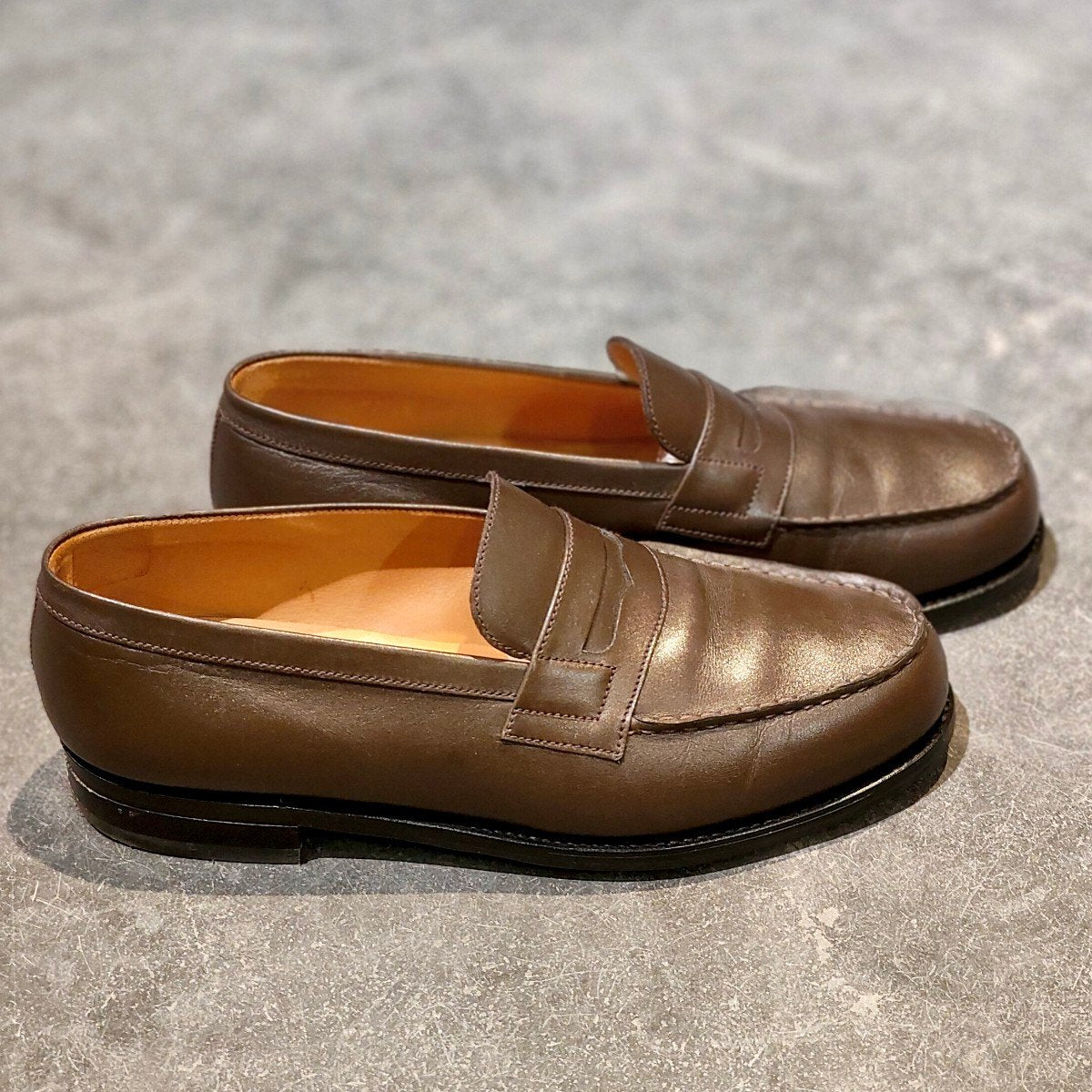 極美品 希少【J.M.WESTON】ジェイエムウエストン 180 シグニチャーローファー ボックスカーフ テールドンブル サイズ UK6D 41ラスト 参考定価￥156,200-