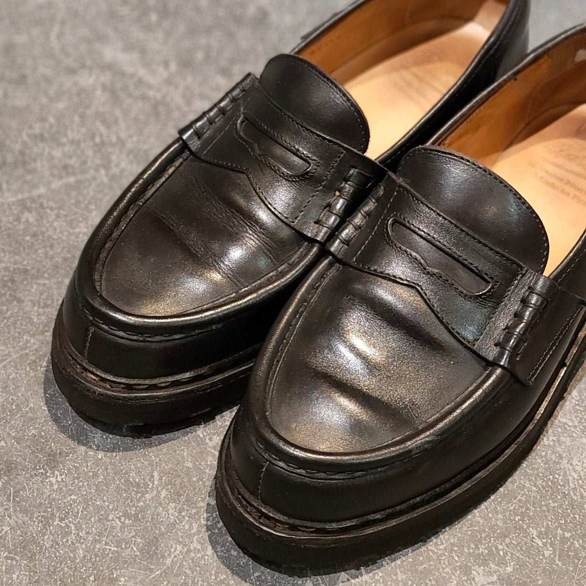 【PARABOOT】パラブーツ ランス コインローファー リスレザー ブラック サイズUK6 参考定価￥96,800-