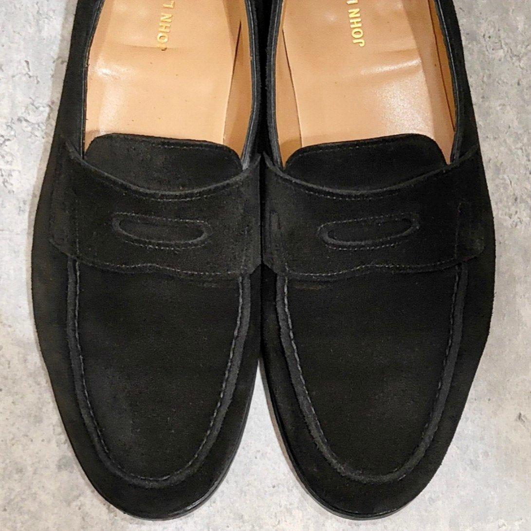 極美品【JOHN LOBB】ジョンロブ ロペス ローファー スエード ブラック サイズ UK6E 4395ラスト 参考定価￥283,800-