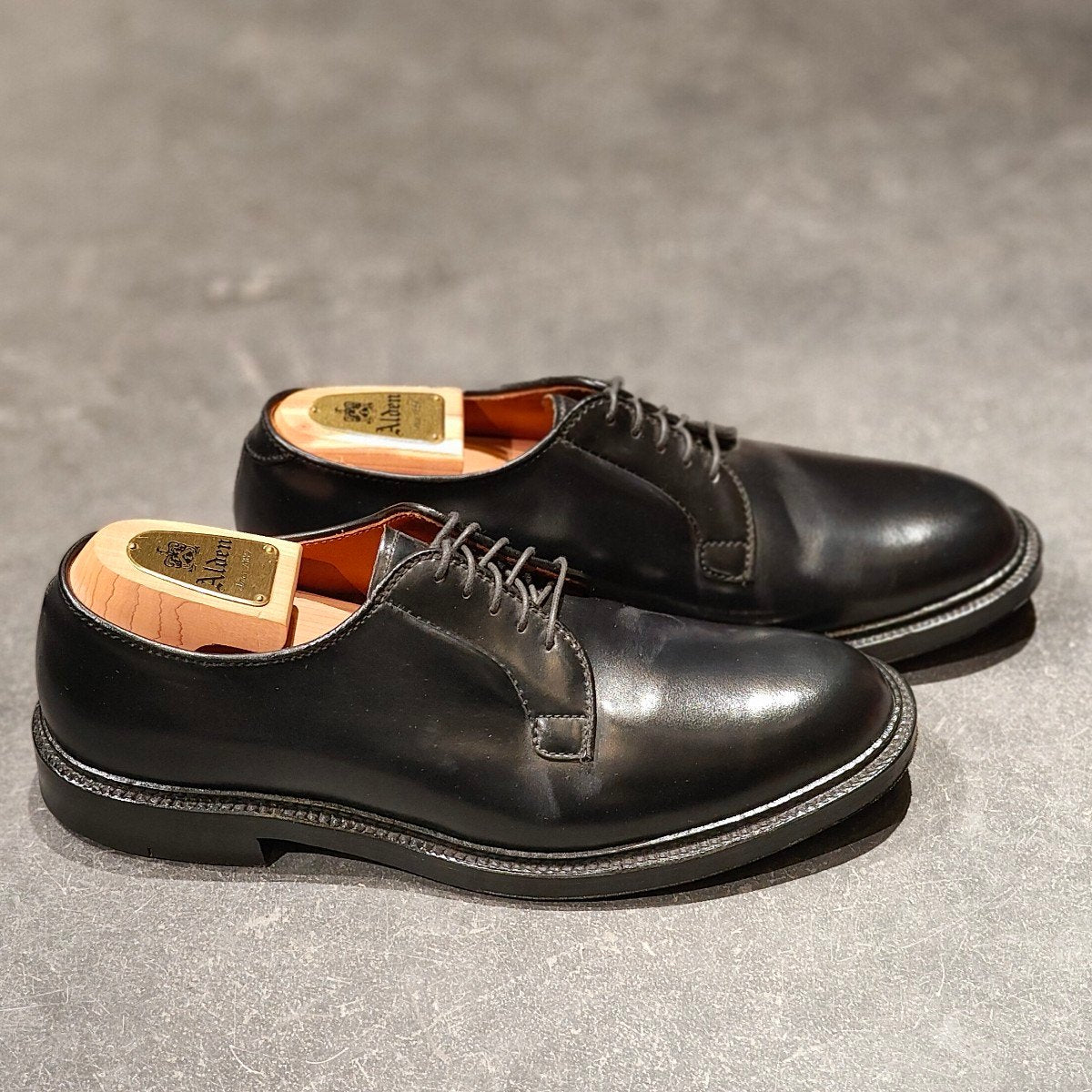 使用数回【ALDEN】オールデン 9901 プレーントゥ コードバン ブラック サイズ US9D バリーラスト 参考定価￥220,000-
