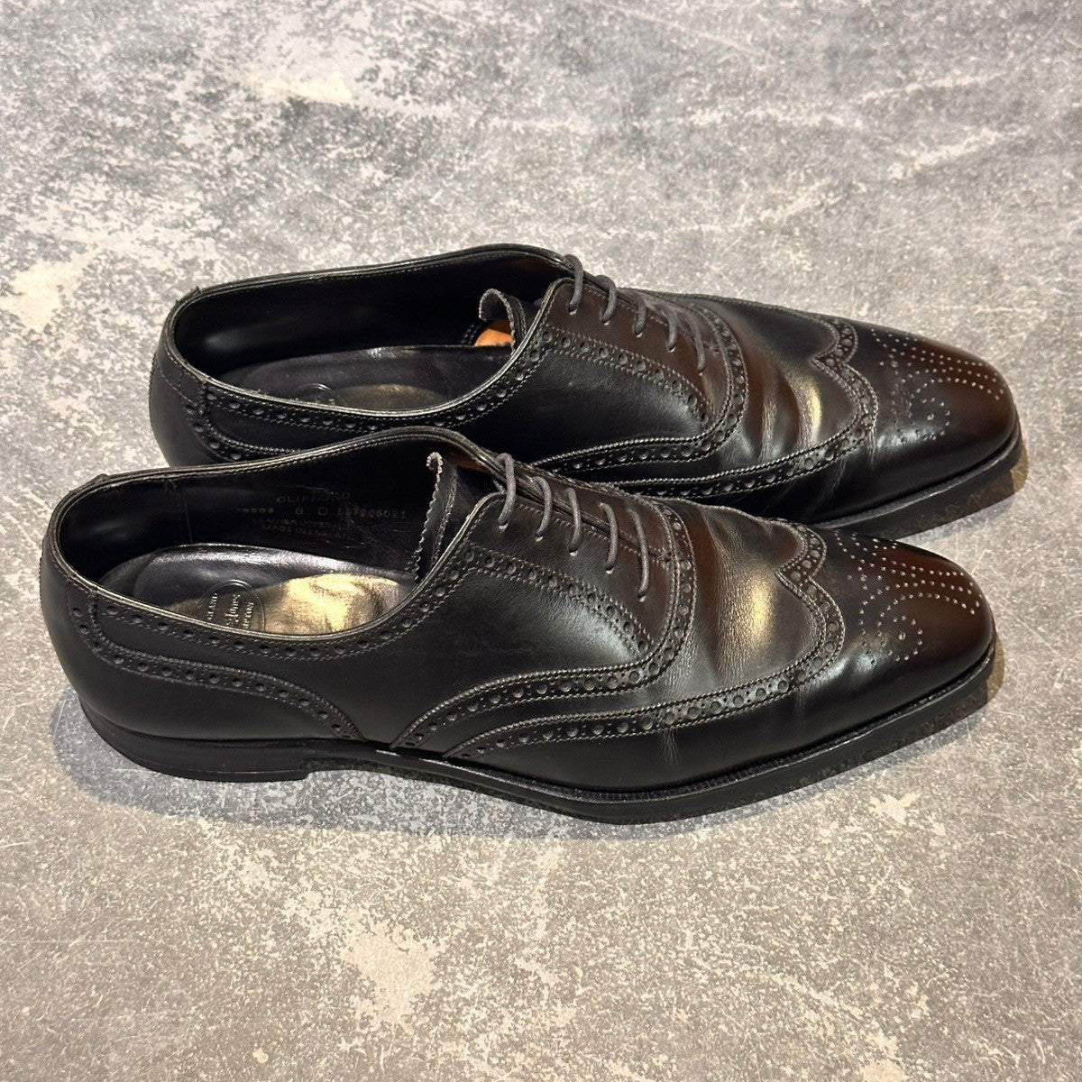 【Crockett&Jones】クロケット&ジョーンズ クリフォード ウイングチップ カーフ ブラック サイズUK8E 337ラスト